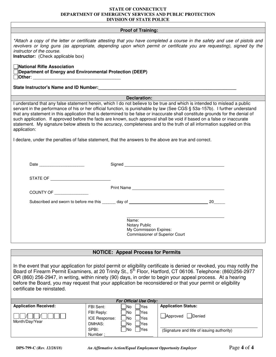 Form DPS799C Fill Out, Sign Online and Download Printable PDF