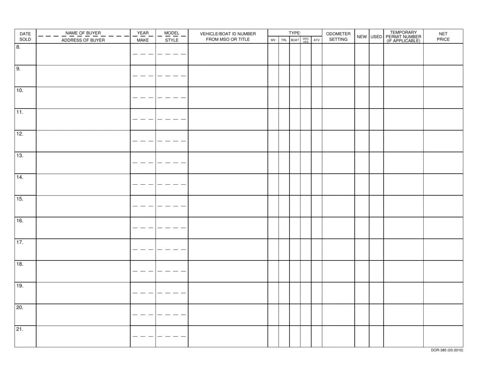 Form 385 Fill Out, Sign Online and Download Fillable PDF, Missouri