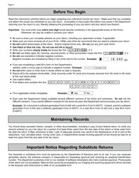 Download Instructions for Form D-400 Individual Income Tax Return PDF
