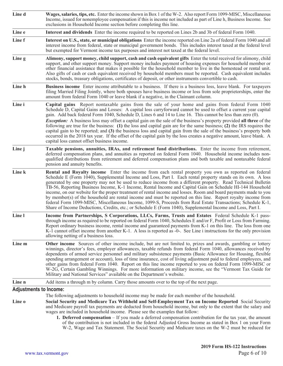 Download Instructions for Form HS122 Homestead Declaration and