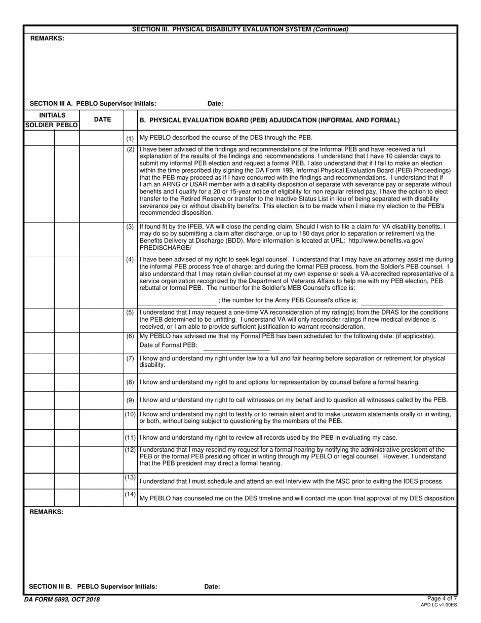DA Form 5893 Download Fillable PDF or Fill Online Soldier's Medical