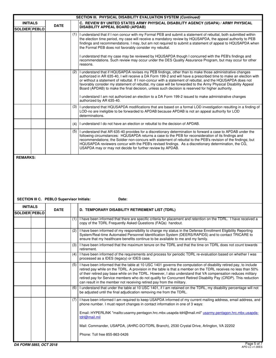 DA Form 5893 Download Fillable PDF or Fill Online Soldier's Medical Evaluation Board/Physical