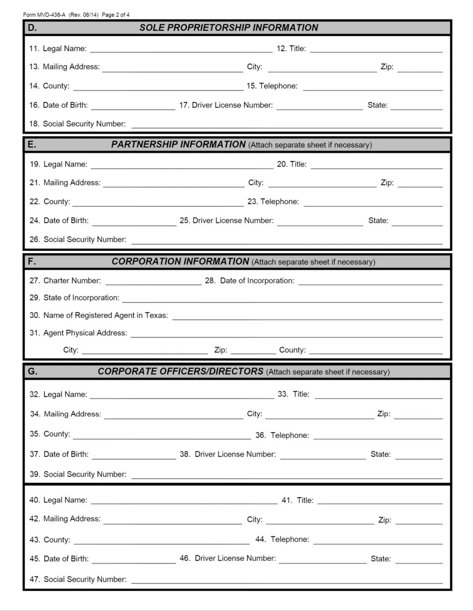 Form MVD438A Fill Out, Sign Online and Download Printable PDF