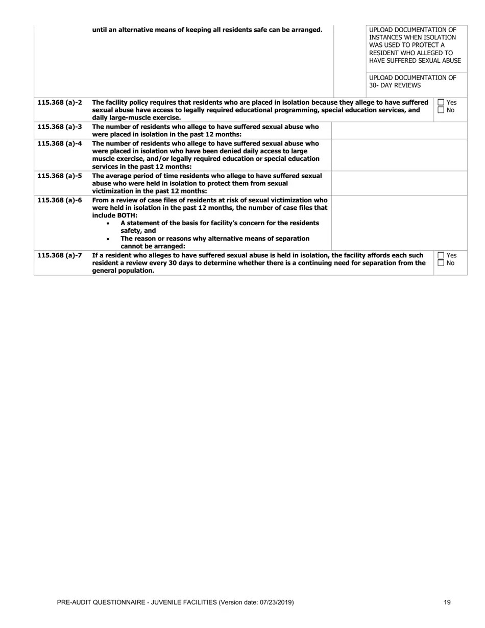 Florida Prea Audit Preaudit Questionnaire Juvenile Facilities Fill Out, Sign Online and