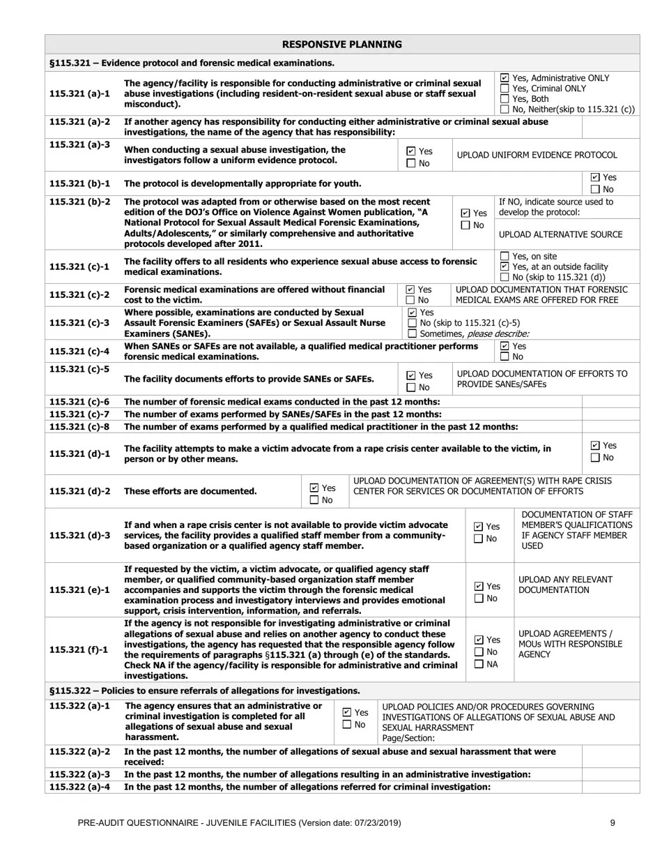 Florida Prea Audit Preaudit Questionnaire Juvenile Facilities Fill Out, Sign Online and