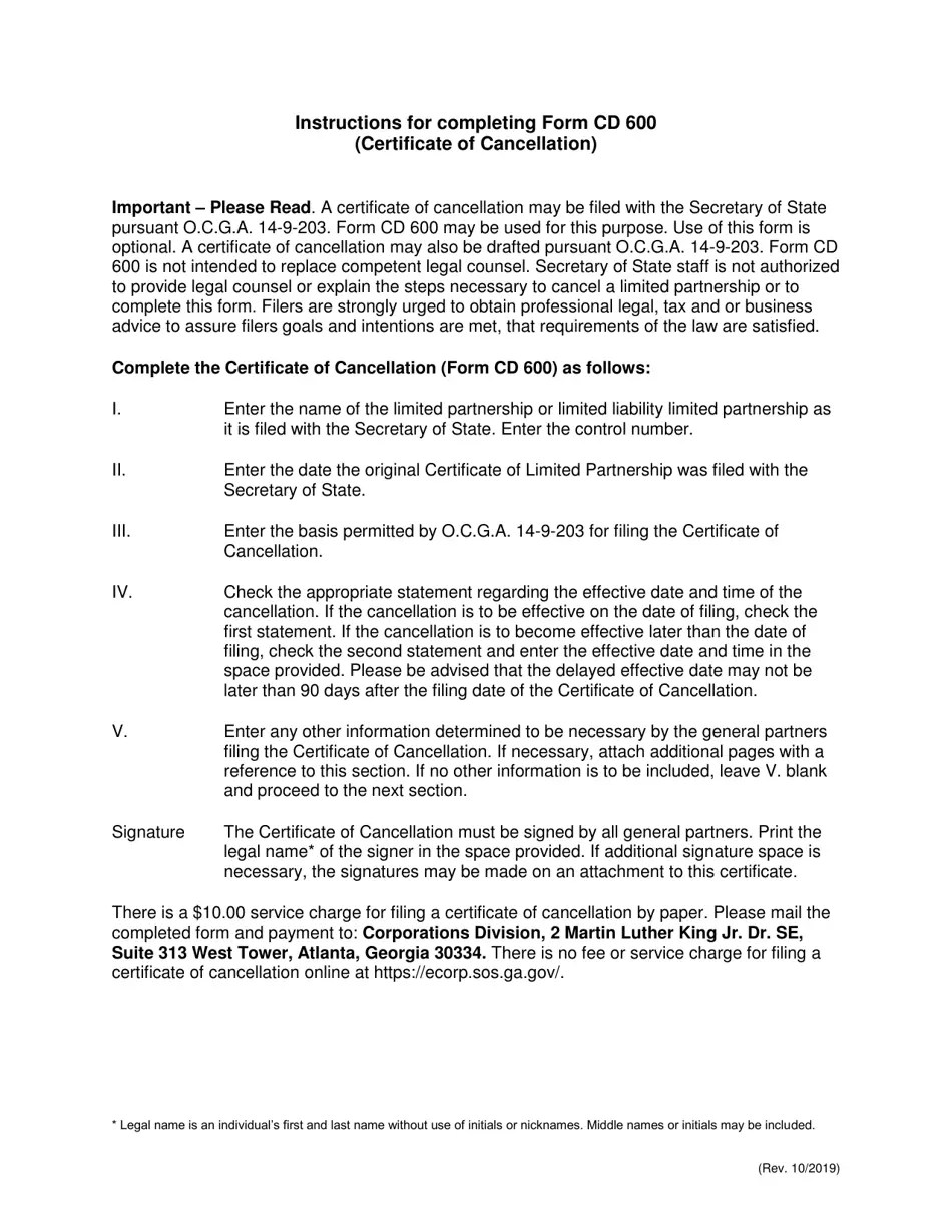 Form CD600 Fill Out, Sign Online and Download Fillable PDF,