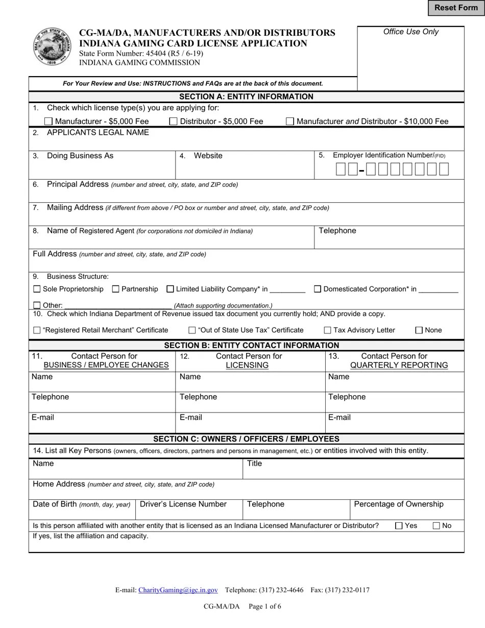 Form CGMA/DA (State Form 45404) Download Fillable PDF or Fill Online