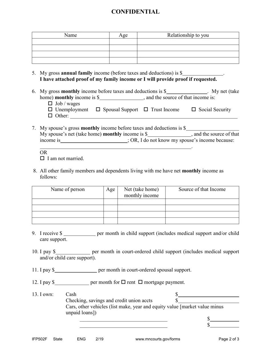 Form IFP502F Download Printable PDF or Fill Online Guardian Ad Litem