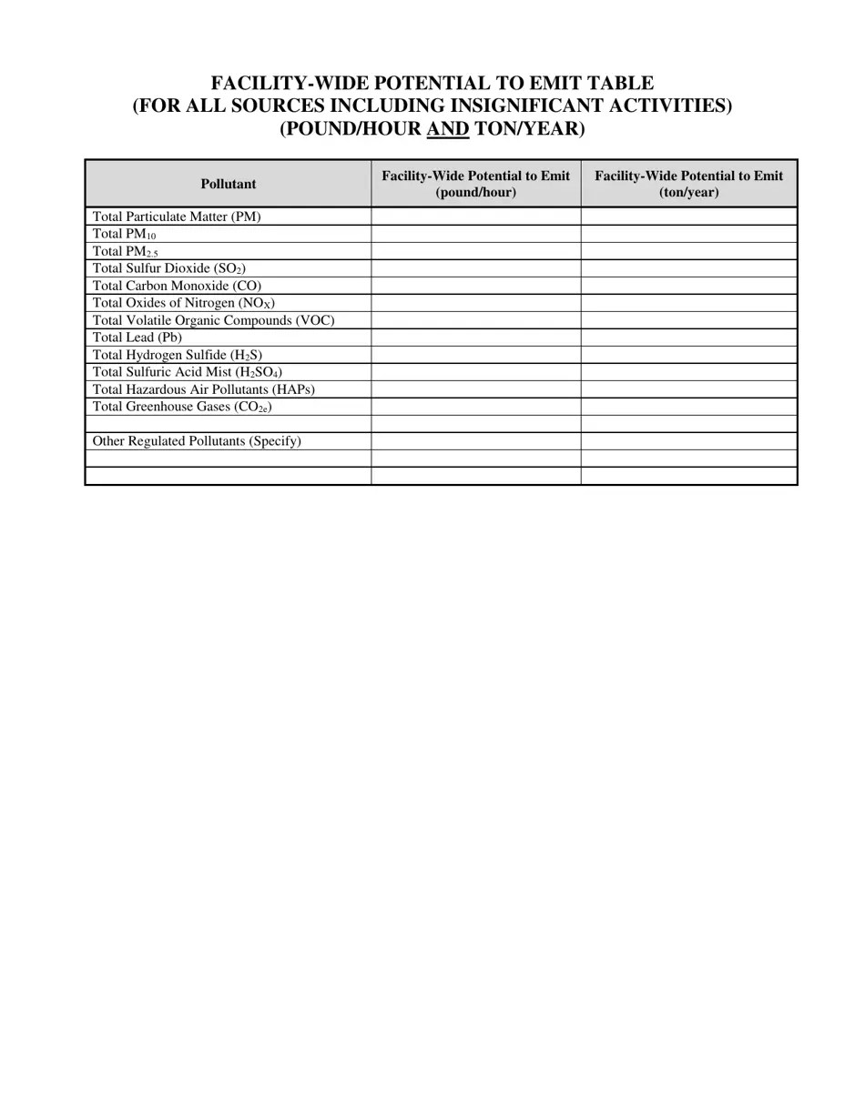 Nevada Class I or II Air Quality Operating Permit (Aqop) Application