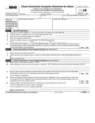 IRS Form 8840 - 2019 - Fill Out, Sign Online and Download Fillable PDF