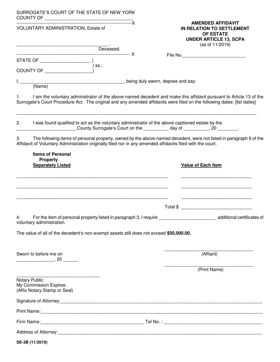Form SE3B Fill Out, Sign Online and Download Fillable PDF, New York