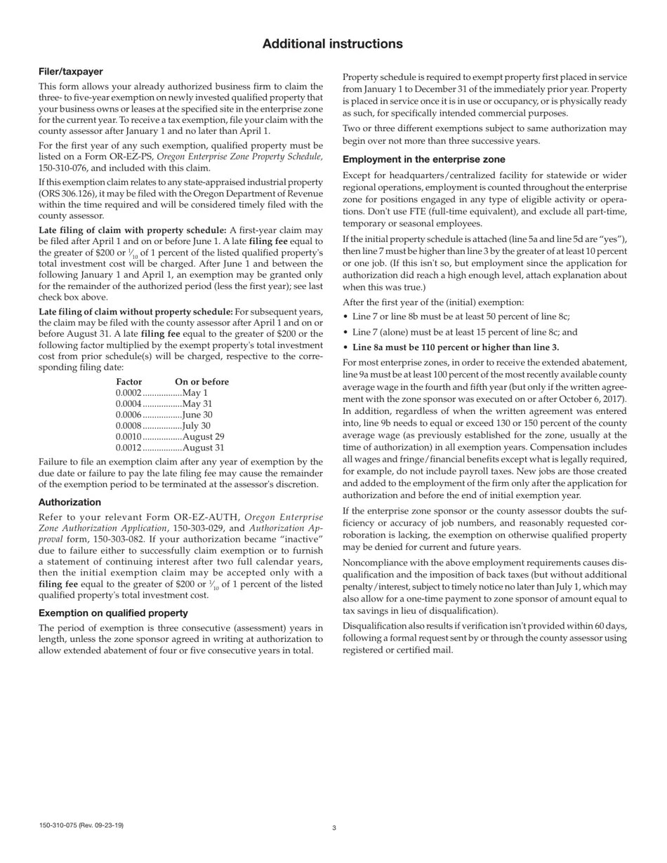 Form OREZEXCLM (150310075) Fill Out, Sign Online and Download