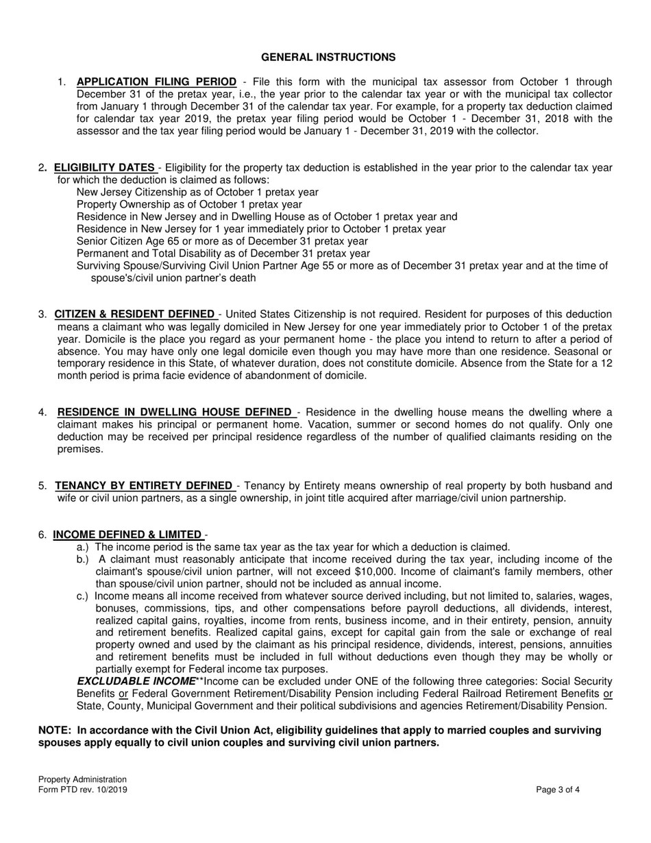 Form PTD Download Fillable PDF or Fill Online Claim for Real Property