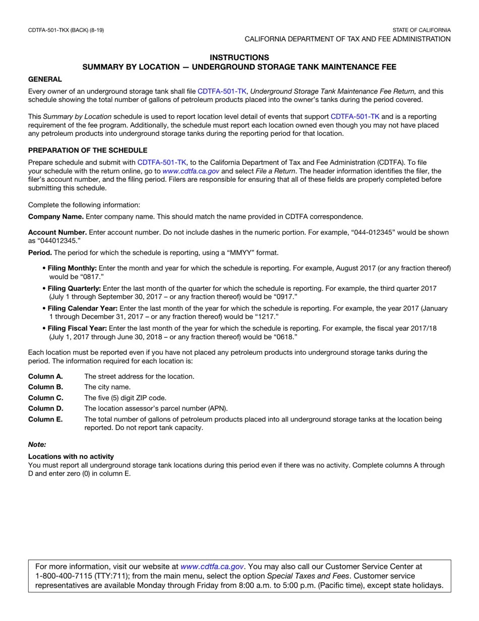 Form CDTFA501TKX Fill Out, Sign Online and Download Fillable PDF