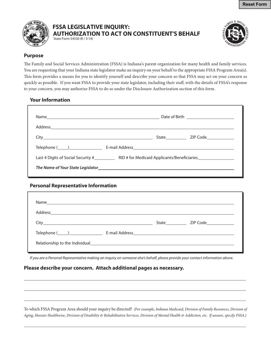 State Form 54530 Fill Out, Sign Online and Download Fillable PDF