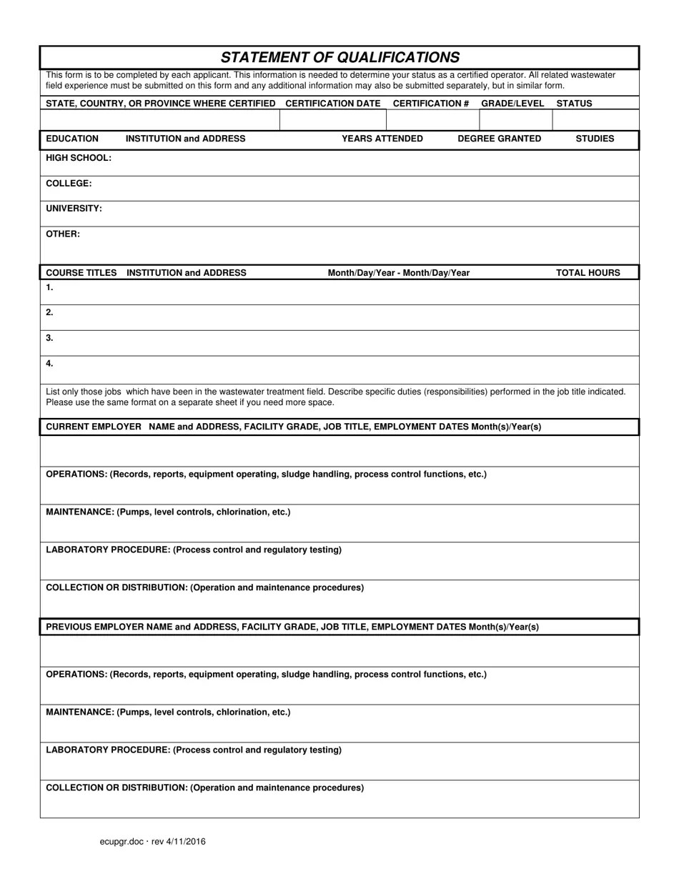 Massachusetts Application for Wastewater Treatment Plant Operator Upgrade to Emergency