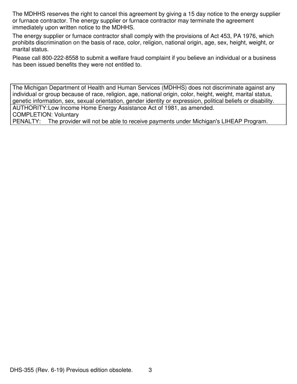 Form DHS355 Fill Out, Sign Online and Download Fillable PDF