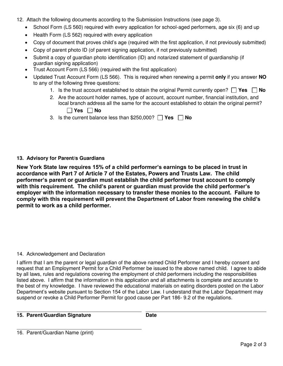 Form LS561 Fill Out, Sign Online and Download Printable PDF, New York Templateroller