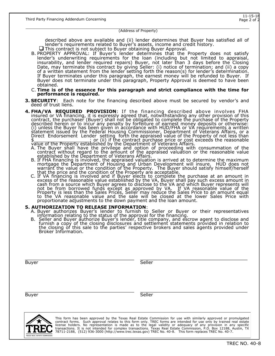 TREC Form 408 Fill Out, Sign Online and Download Fillable PDF, Texas Templateroller