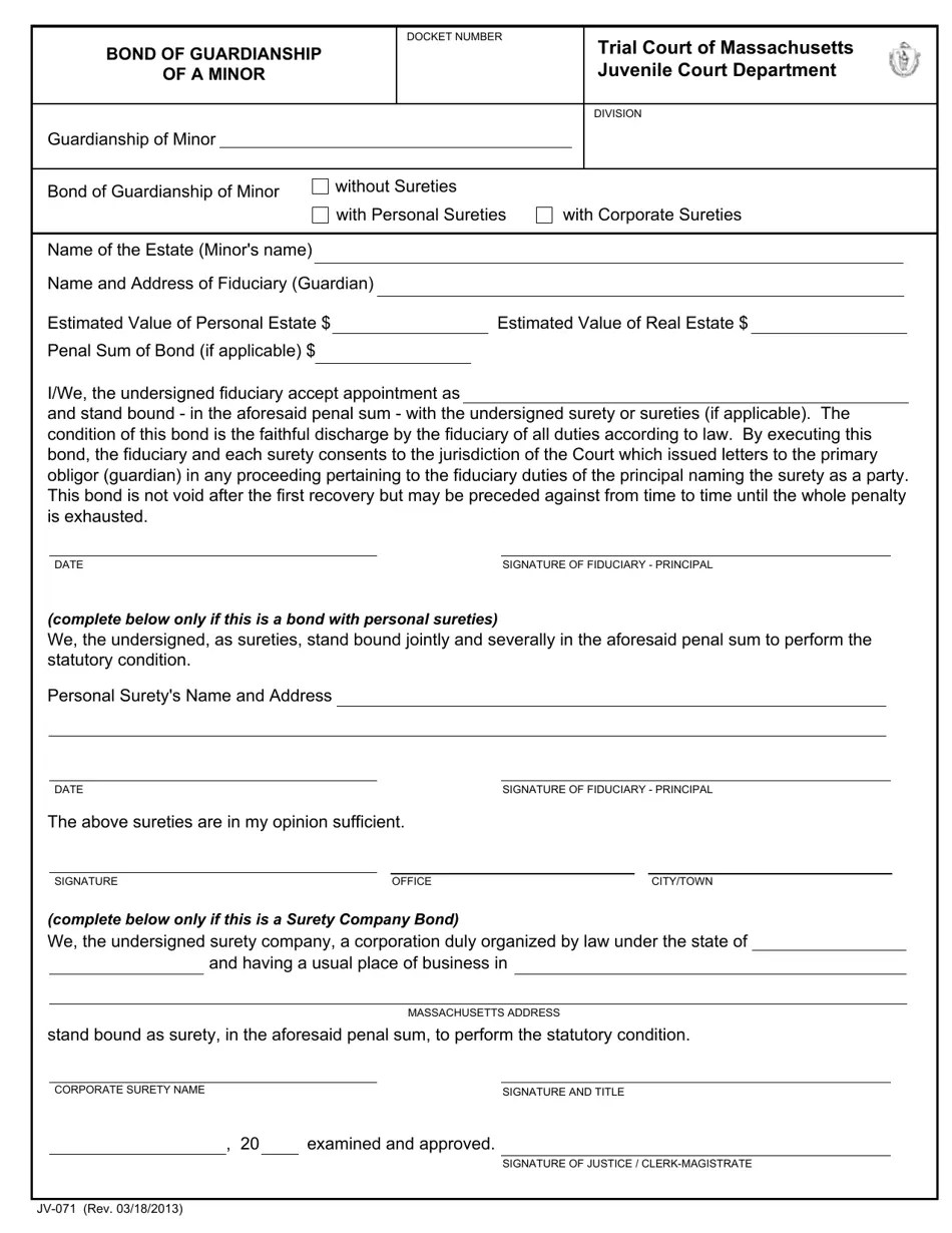 Form JV071 Fill Out, Sign Online and Download Fillable PDF