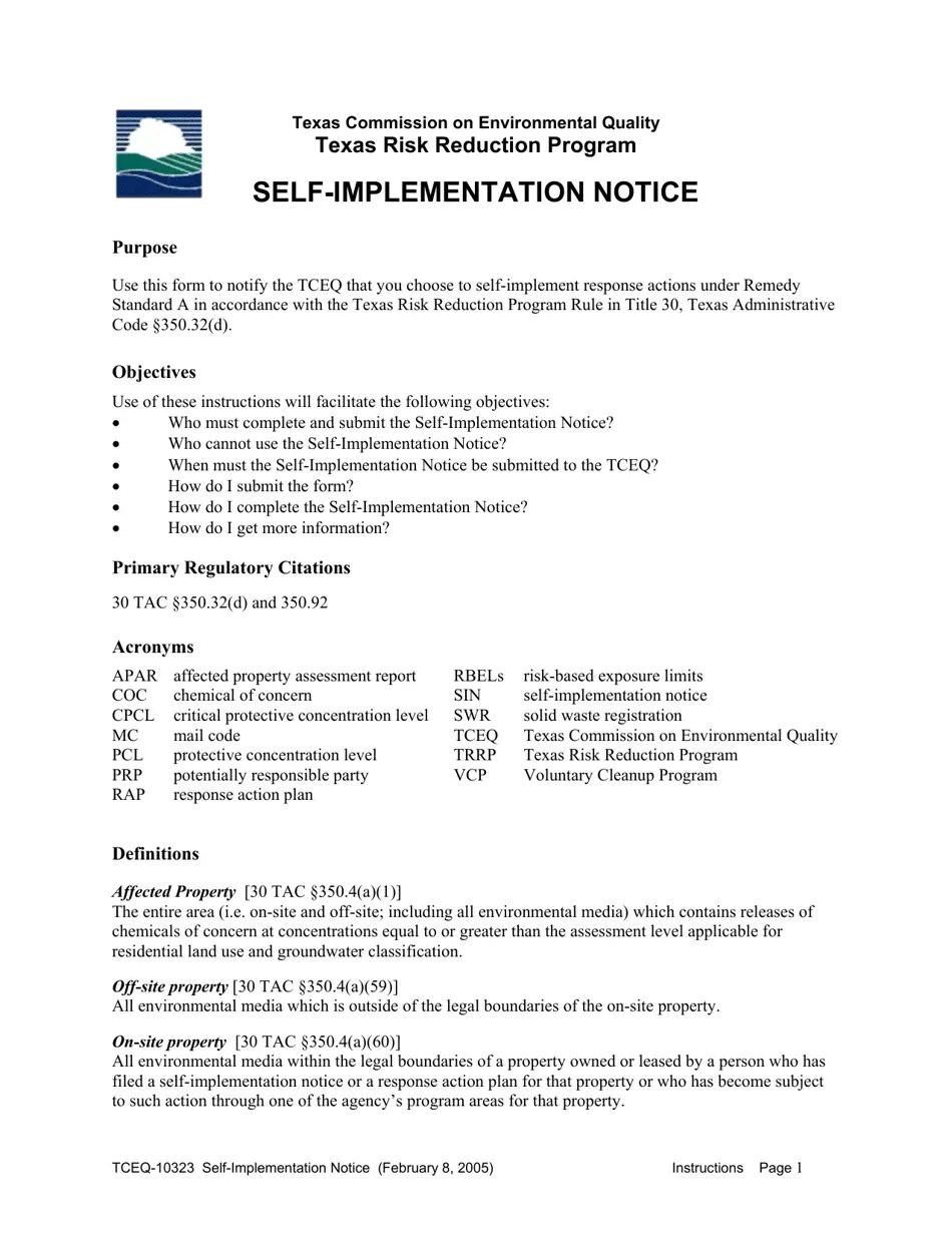 Form TCEQ10323 Fill Out, Sign Online and Download Printable PDF