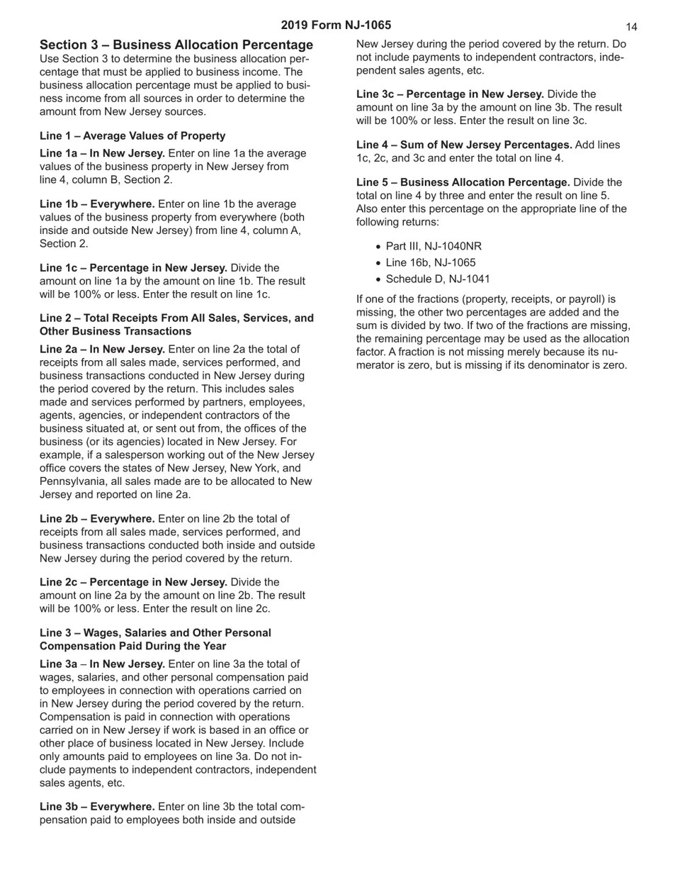 Download Instructions for Form NJ1065 Schedule NJK1 Partner's Share
