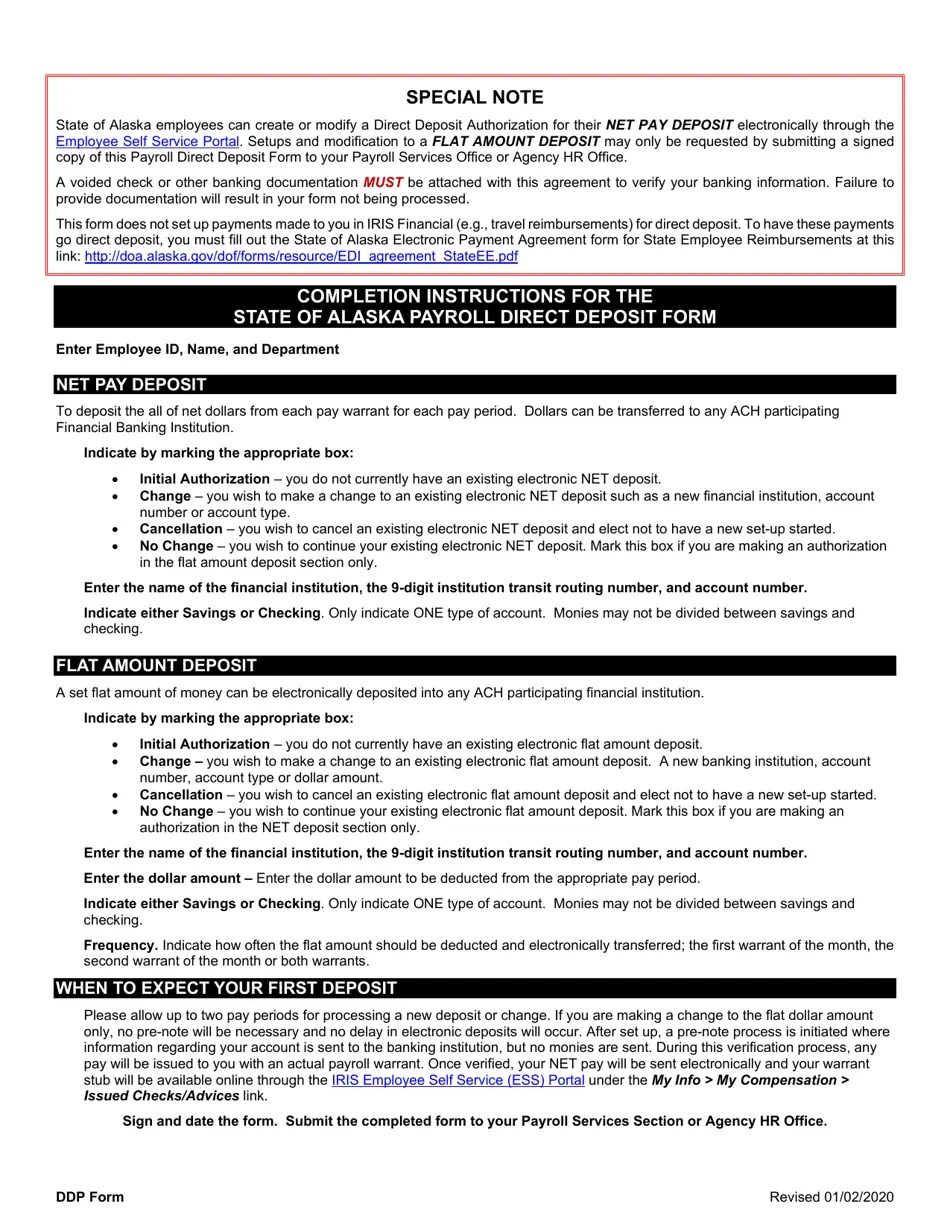 Alaska Payroll Direct Deposit Form Fill Out, Sign Online and Download