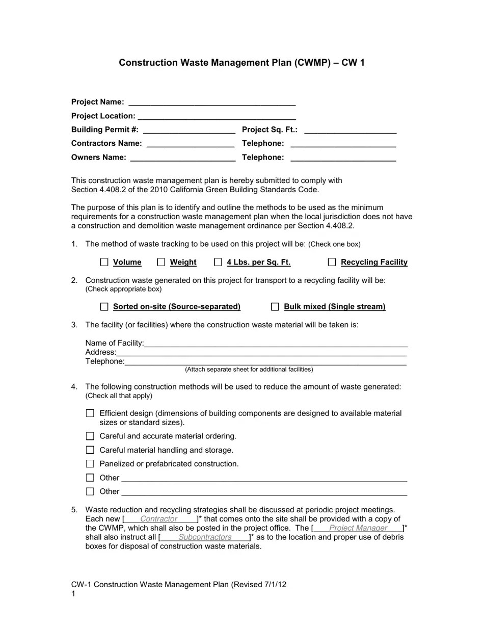 Form CW1 Fill Out, Sign Online and Download Printable PDF, California