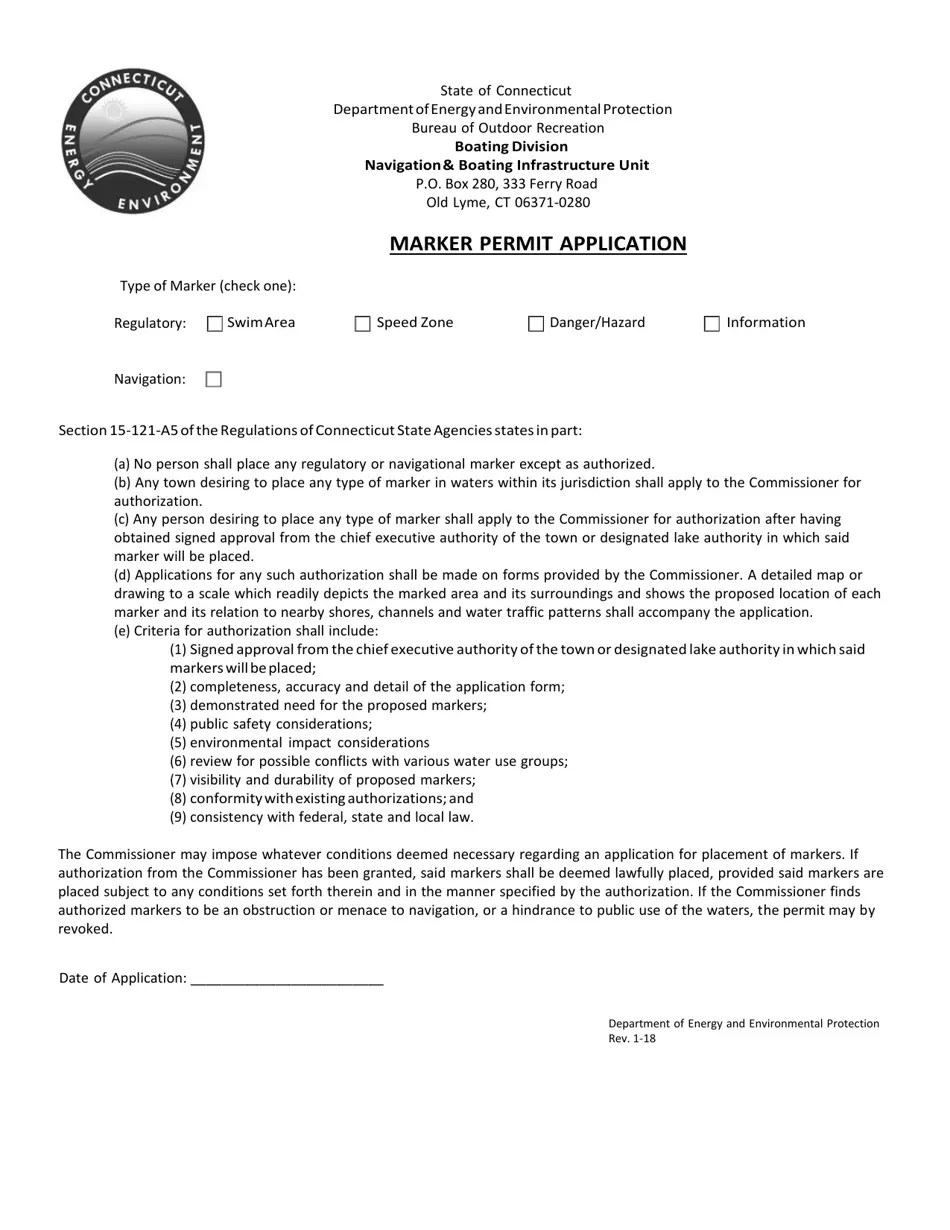 Connecticut Marker Permit Application Fill Out, Sign Online and Download PDF Templateroller