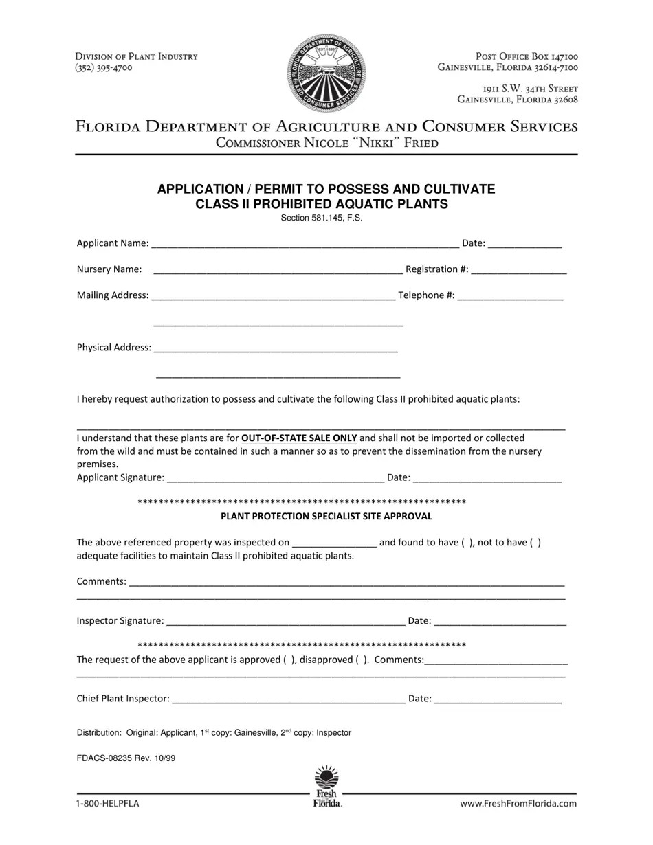 Form FDACS08235 Fill Out, Sign Online and Download Printable PDF