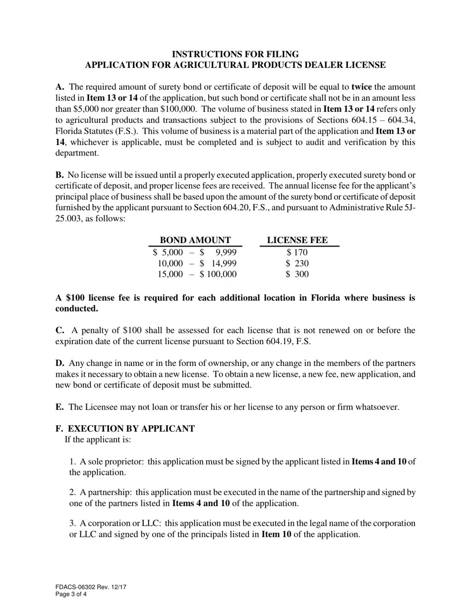 Form FDACS06302 Fill Out, Sign Online and Download Fillable PDF, Florida Templateroller