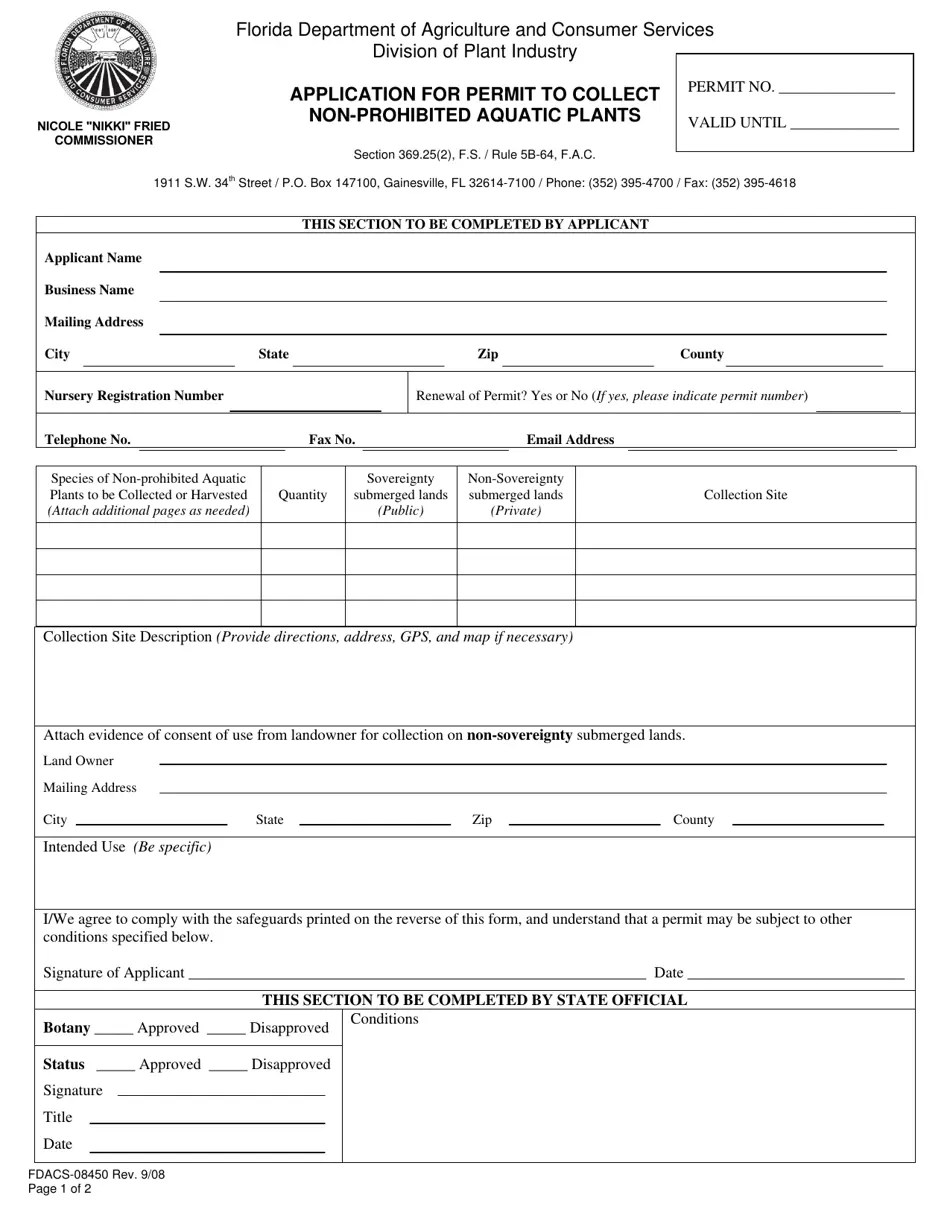 Form FDACS08450 Fill Out, Sign Online and Download Printable PDF