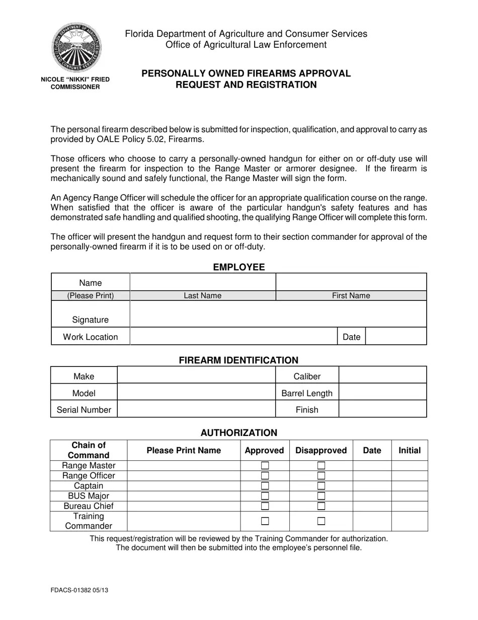Form FDACS01382 Fill Out, Sign Online and Download Fillable PDF, Florida Templateroller
