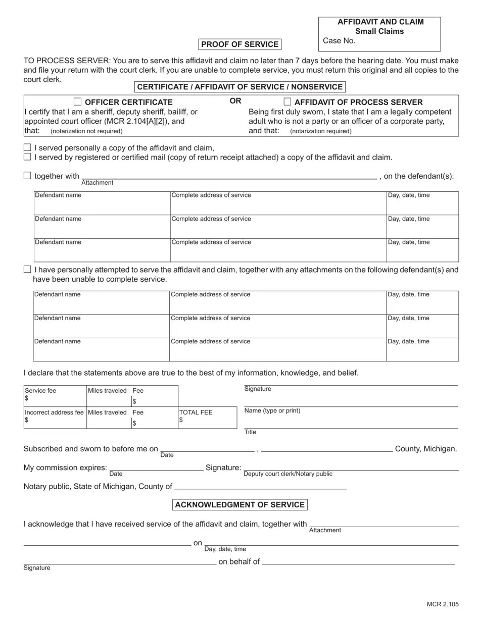 Form DC84 Fill Out, Sign Online and Download Fillable PDF, Michigan