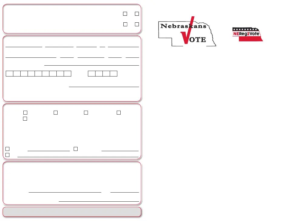 Nebraska Nebraska Voter Registration Application Download Fillable PDF