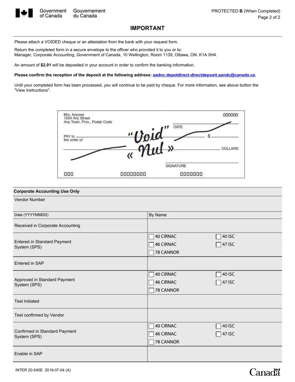 Form INTER20545E Fill Out, Sign Online and Download Fillable PDF