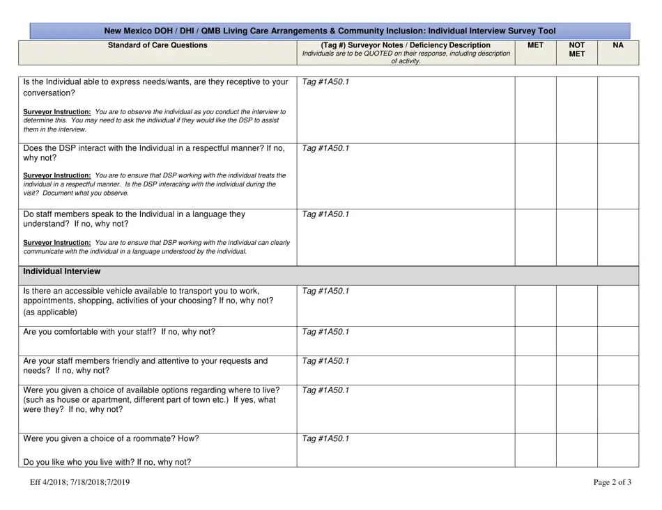 New Mexico New Mexico Doh / Dhi / Omb Living Arrangements & Community