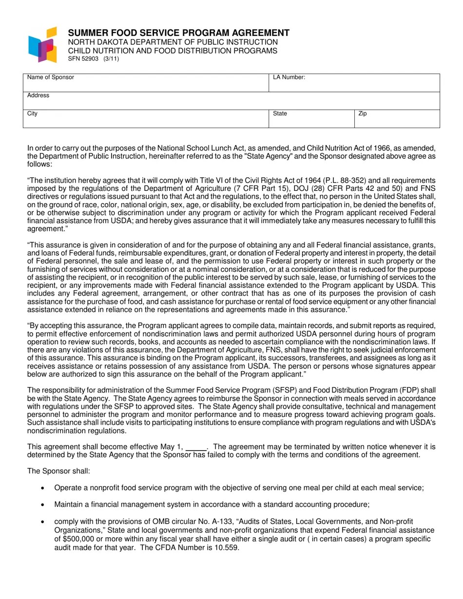 Form SFN52903 Fill Out, Sign Online and Download Fillable PDF, North