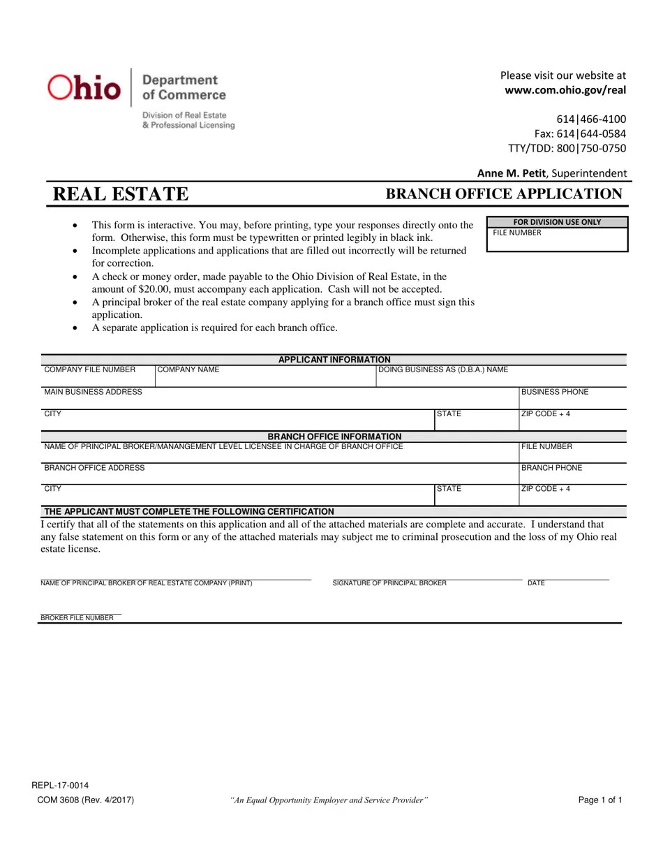 Form COM3608 (REPL170014) Fill Out, Sign Online and Download
