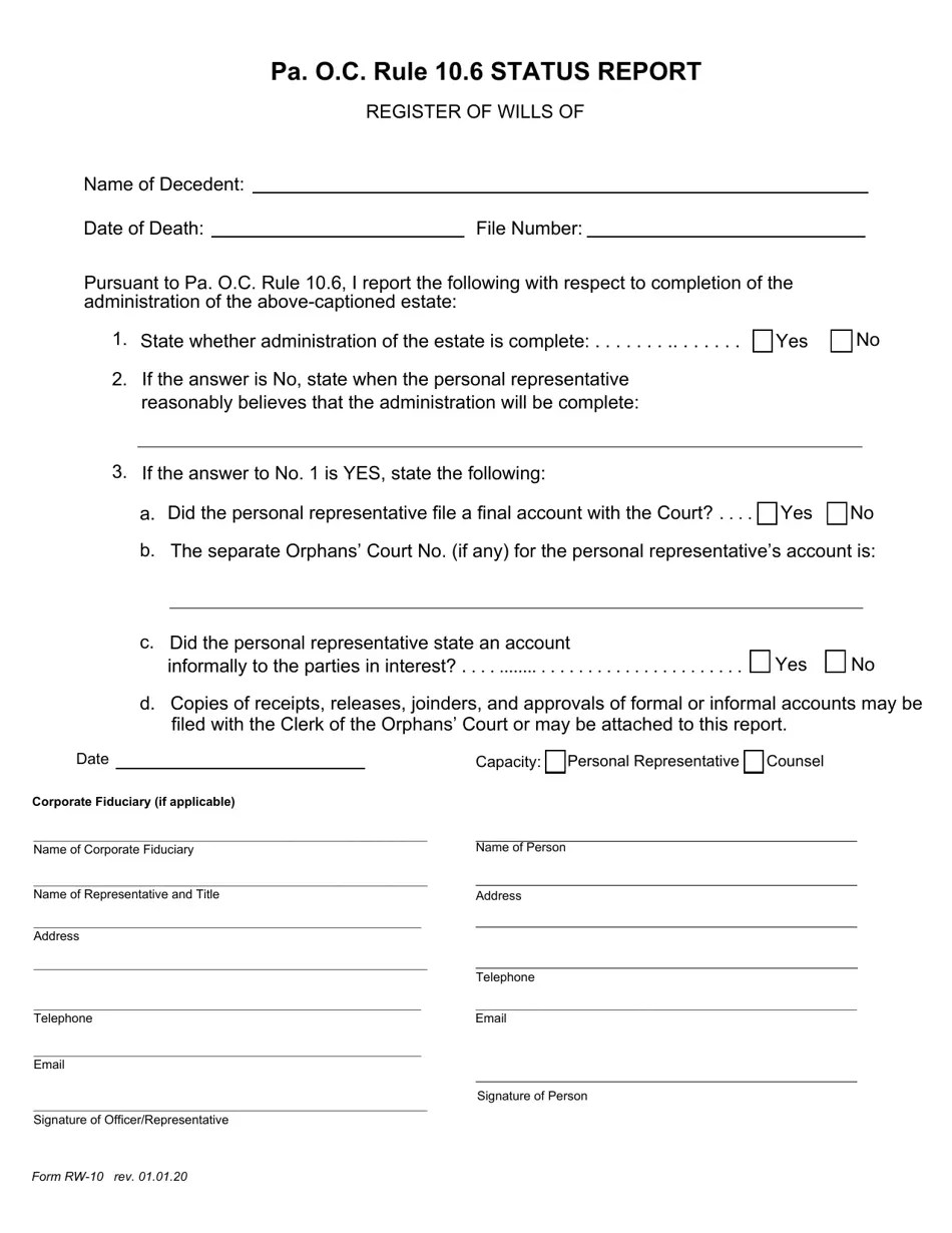 Form RW10 Fill Out, Sign Online and Download Fillable PDF