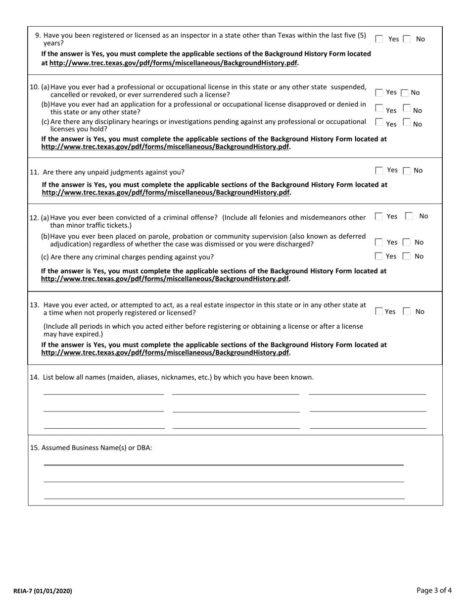 Form REIA7 Fill Out, Sign Online and Download Fillable PDF, Texas