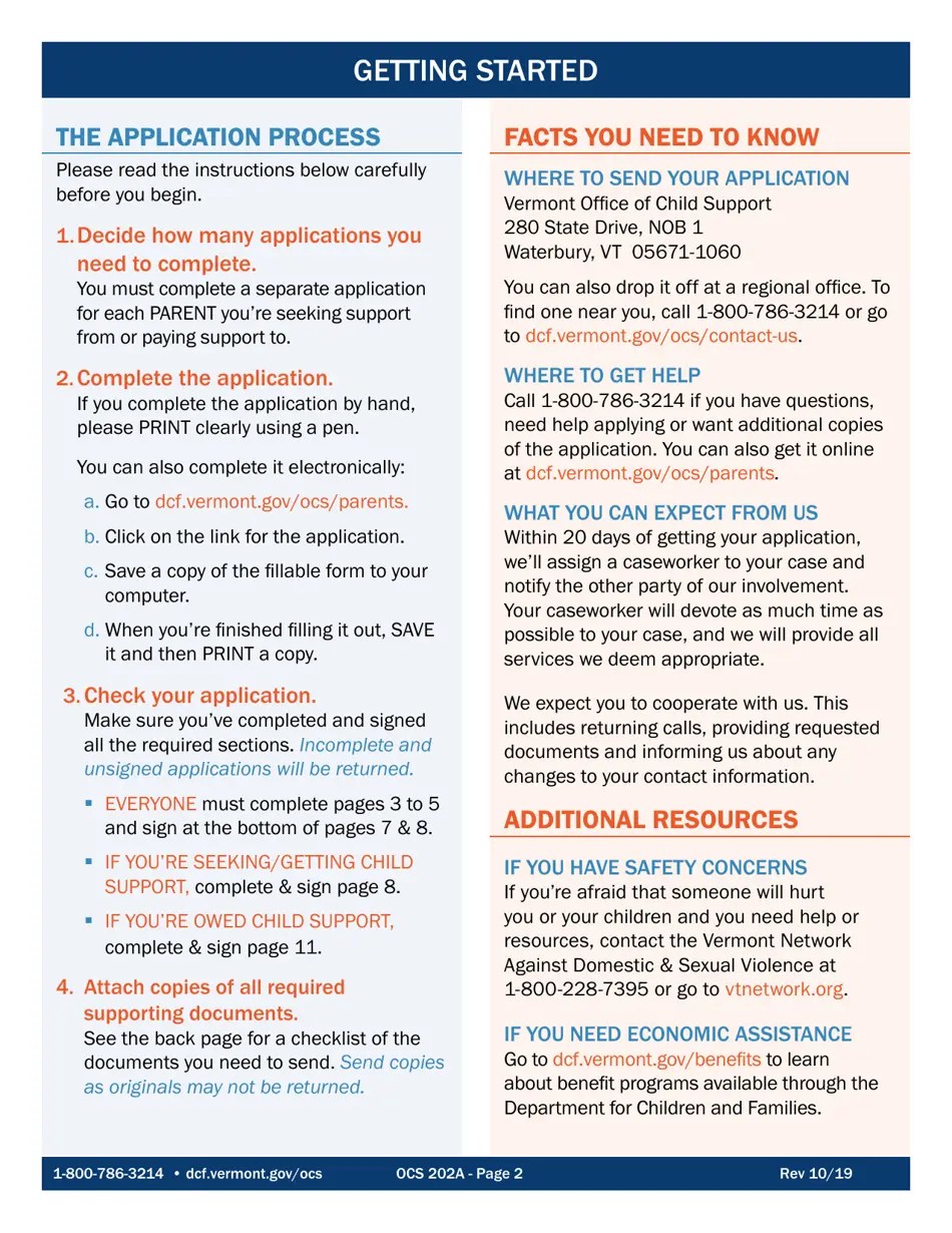 Form OCS202A Download Fillable PDF or Fill Online Application for Child Support Services