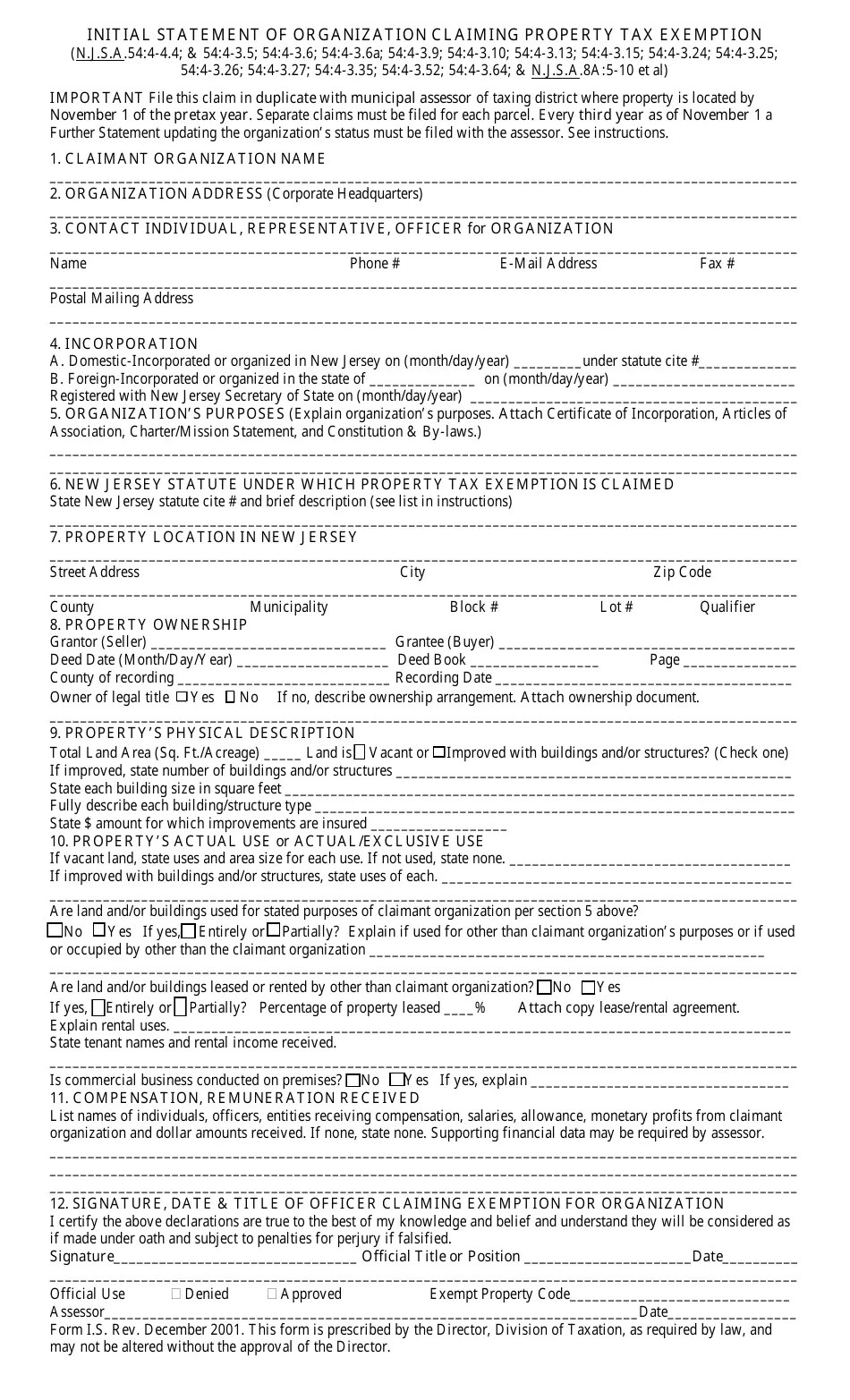Form I.S. Fill Out, Sign Online and Download Fillable PDF, New Jersey