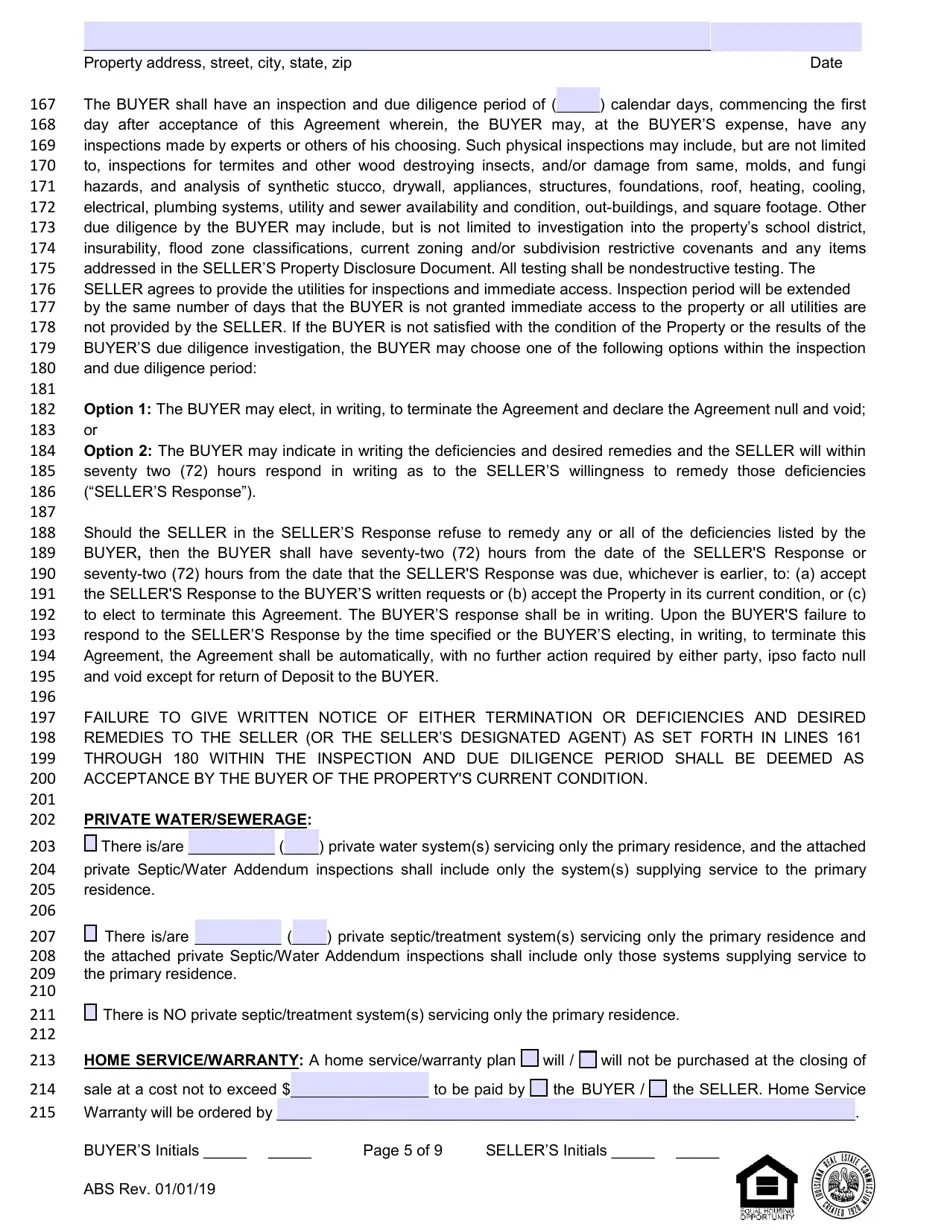 Louisiana Louisiana Residential Agreement to Buy or Sell Fill Out