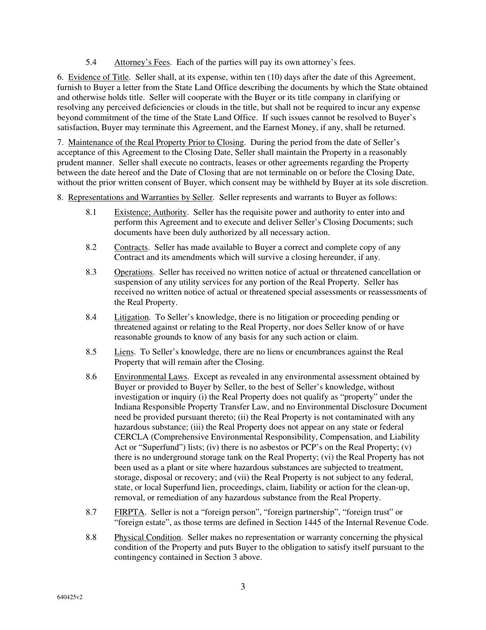 Indiana Real Property Purchase Agreement Fill Out, Sign Online and