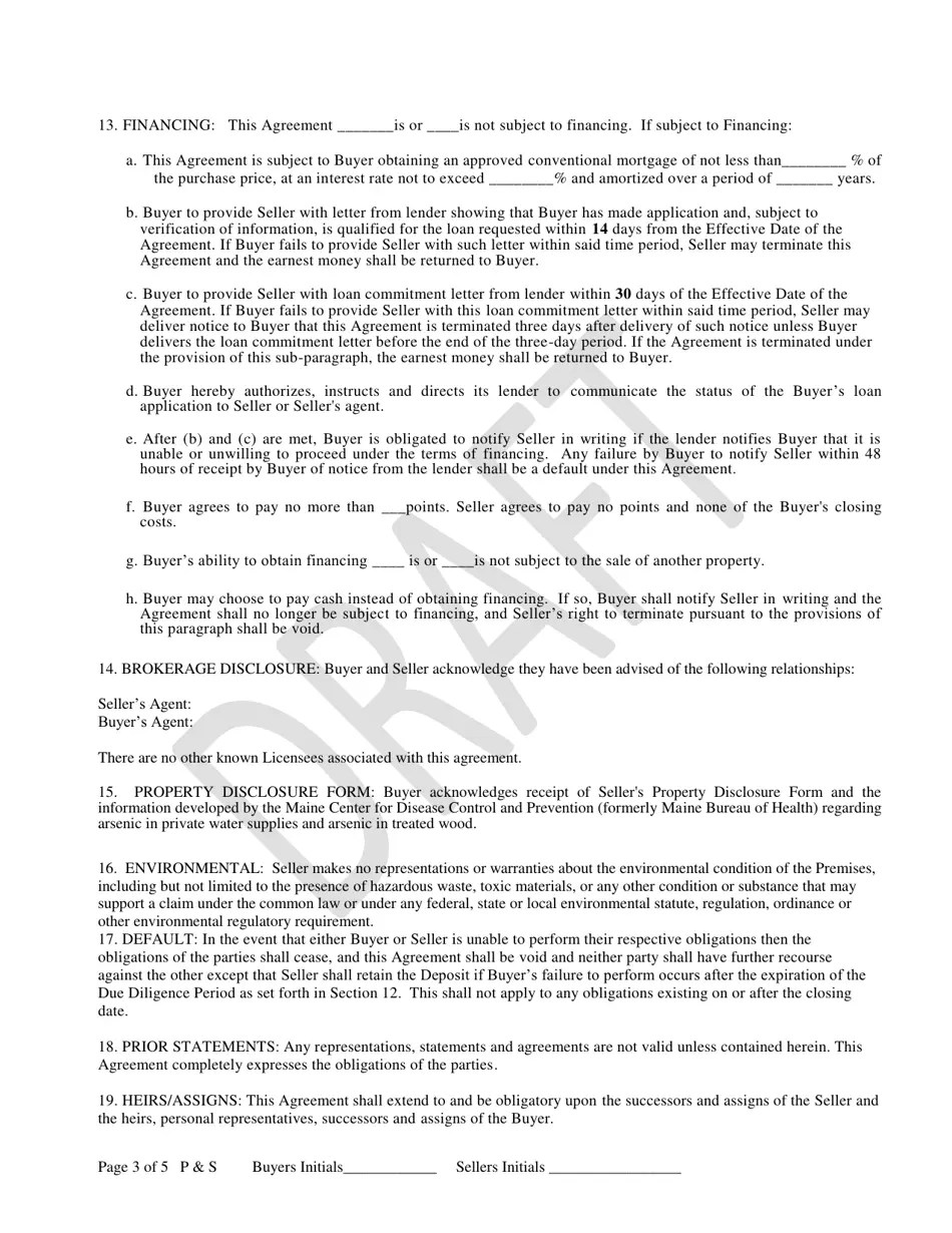 Maine Purchase and Sale Agreement Fill Out, Sign Online and Download PDF Templateroller