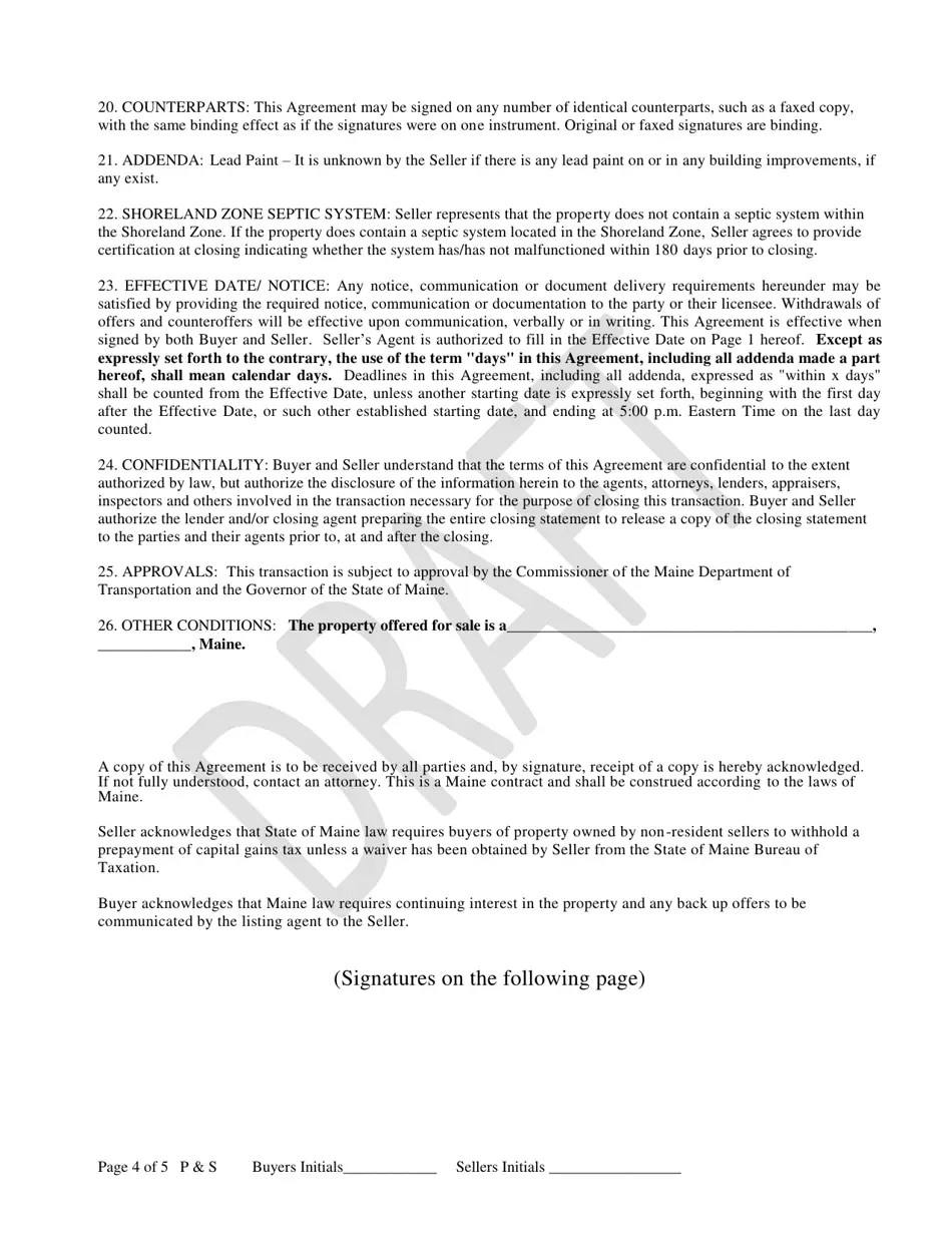 Maine Purchase and Sale Agreement Fill Out, Sign Online and Download PDF Templateroller