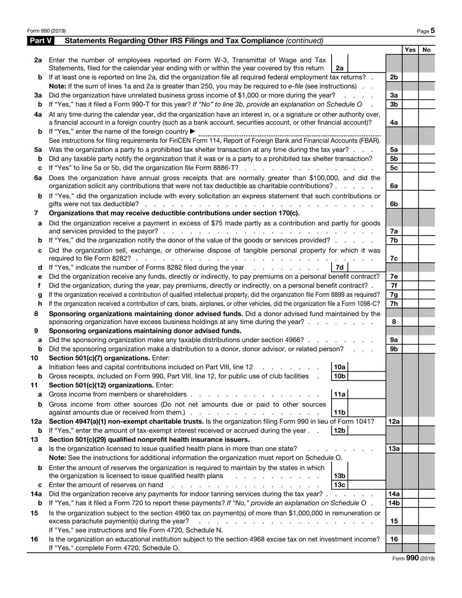 IRS Form 990 2019 Fill Out, Sign Online and Download Fillable PDF Templateroller