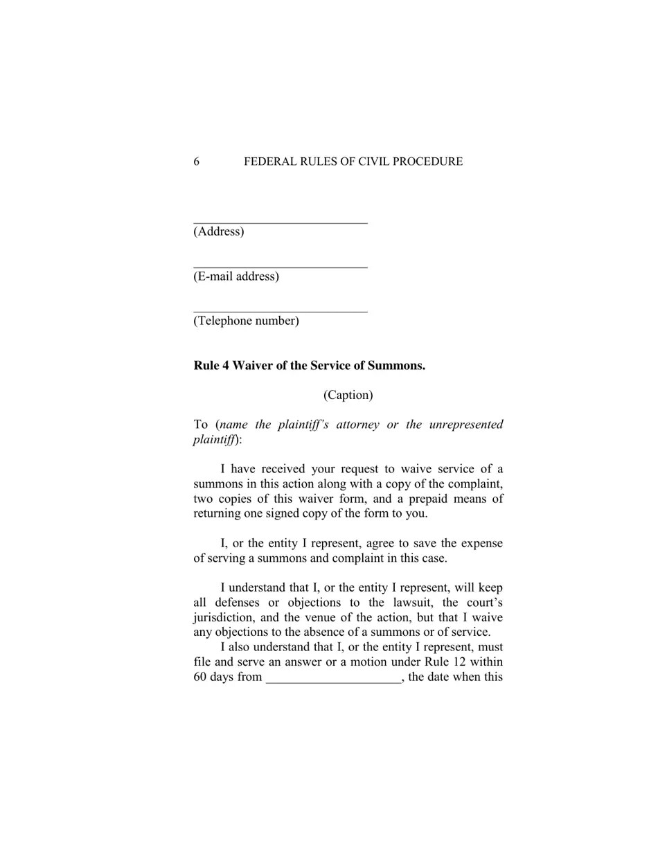 Amendments to Federal Rules of Civil Procedure Fill Out, Sign Online