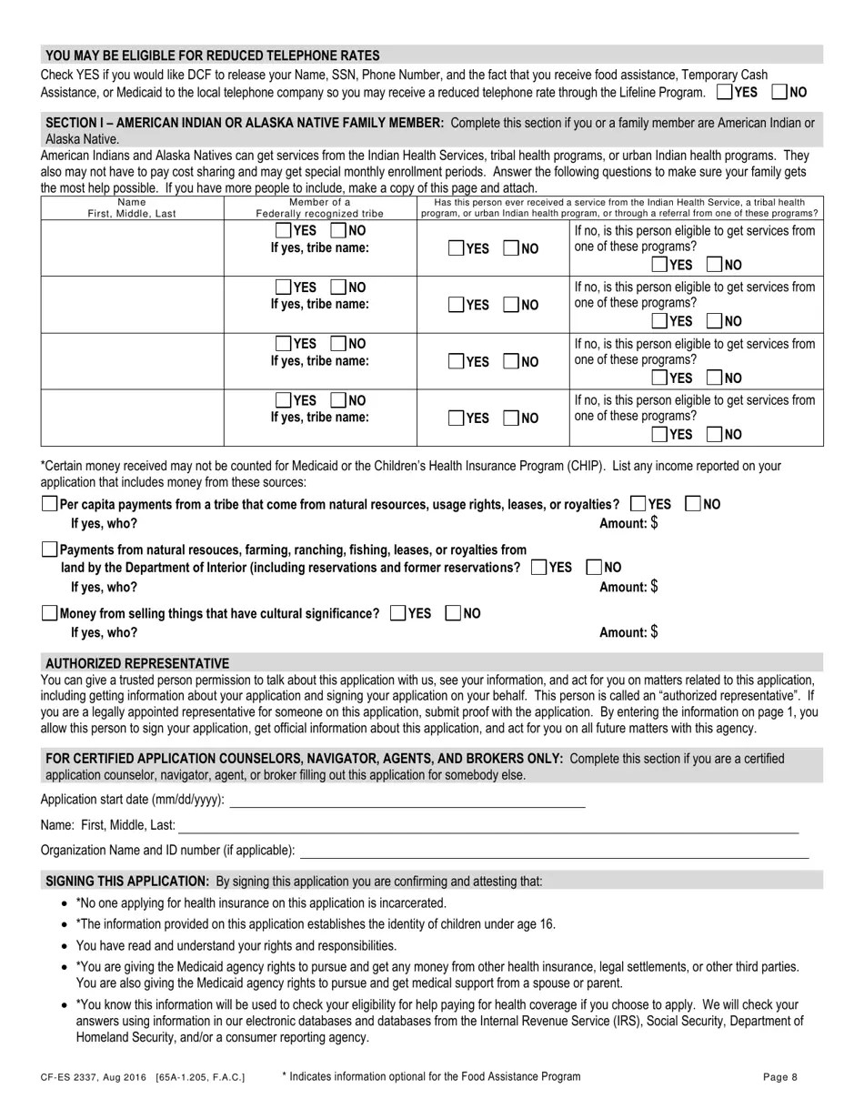 Form CFES2337 Fill Out, Sign Online and Download Printable PDF